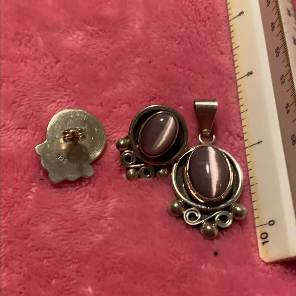 Pendant and matching earrings